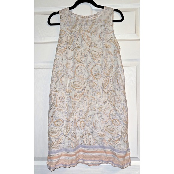Rachel Ashwell‎ Linen Sleeveless Dress - Medium Paisley Border Print Lightweight - Picture 1 of 12